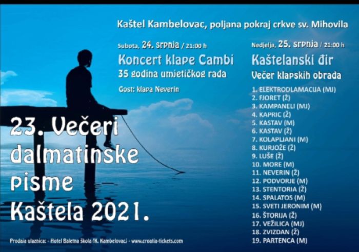 Večeri dalmatinske pisme 24. i 25. srpnja u Kaštel Kambelovcu