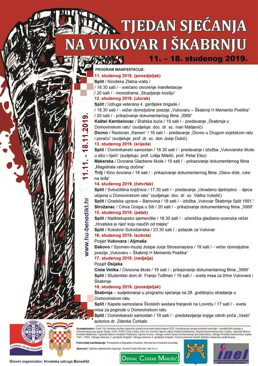 Tjedan sjećanja na Vukovar i Škabrnju 2019.