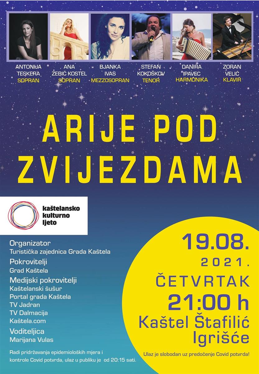 Koncert ‘Arije pod zvijezdama’ prebačen za 19. kolovoza