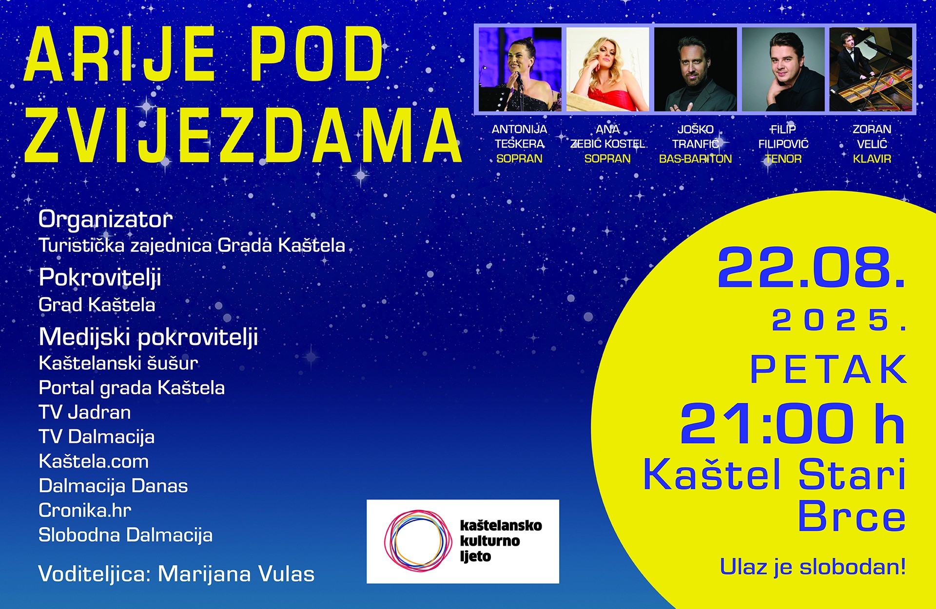 ARIJE POD ZVIJEZDAMA – Večer najljepših opernih arija- Brce, K. Stari
