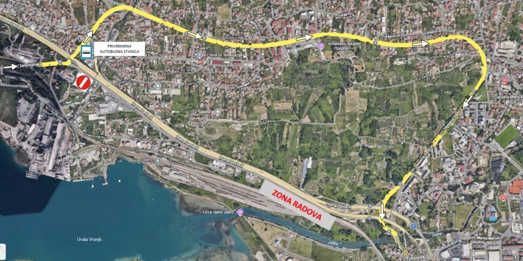 Dio Privremene Trase Linija Br.2a, 37 I 38 Za Vrijme Radova