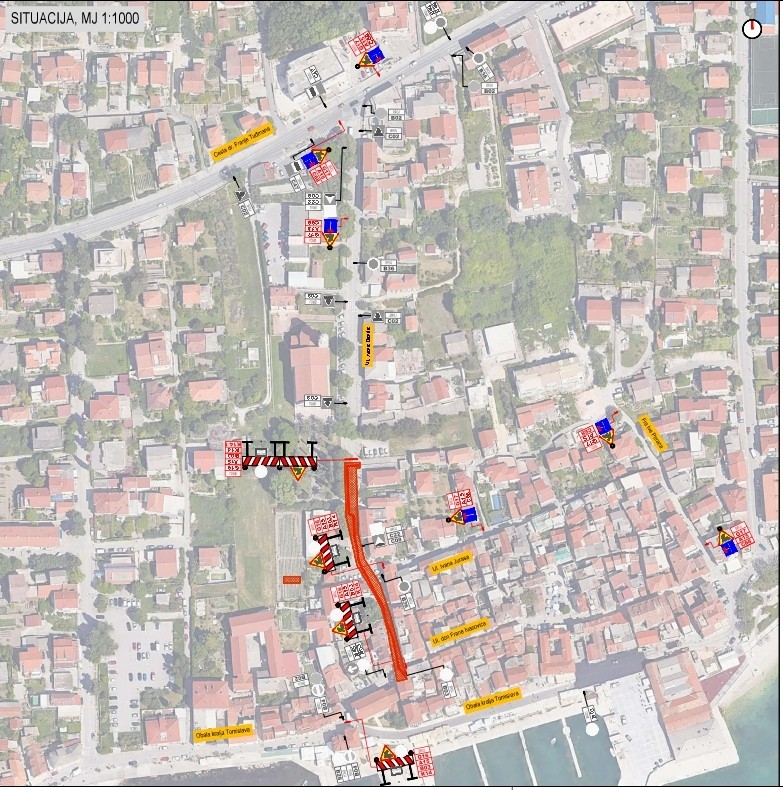 Kaštel Stari – radovi na križanju ulica Ivana Danila i don Frane Ivasovića