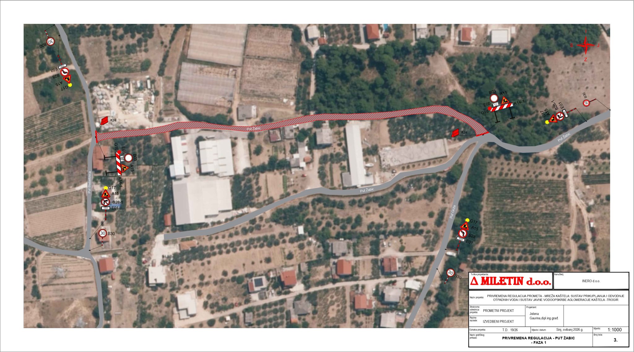OBAVIJEST O RADOVIMA U ULICI PUT ŽABIC U SKLOPU PROJEKTA AGLOMERACIJE