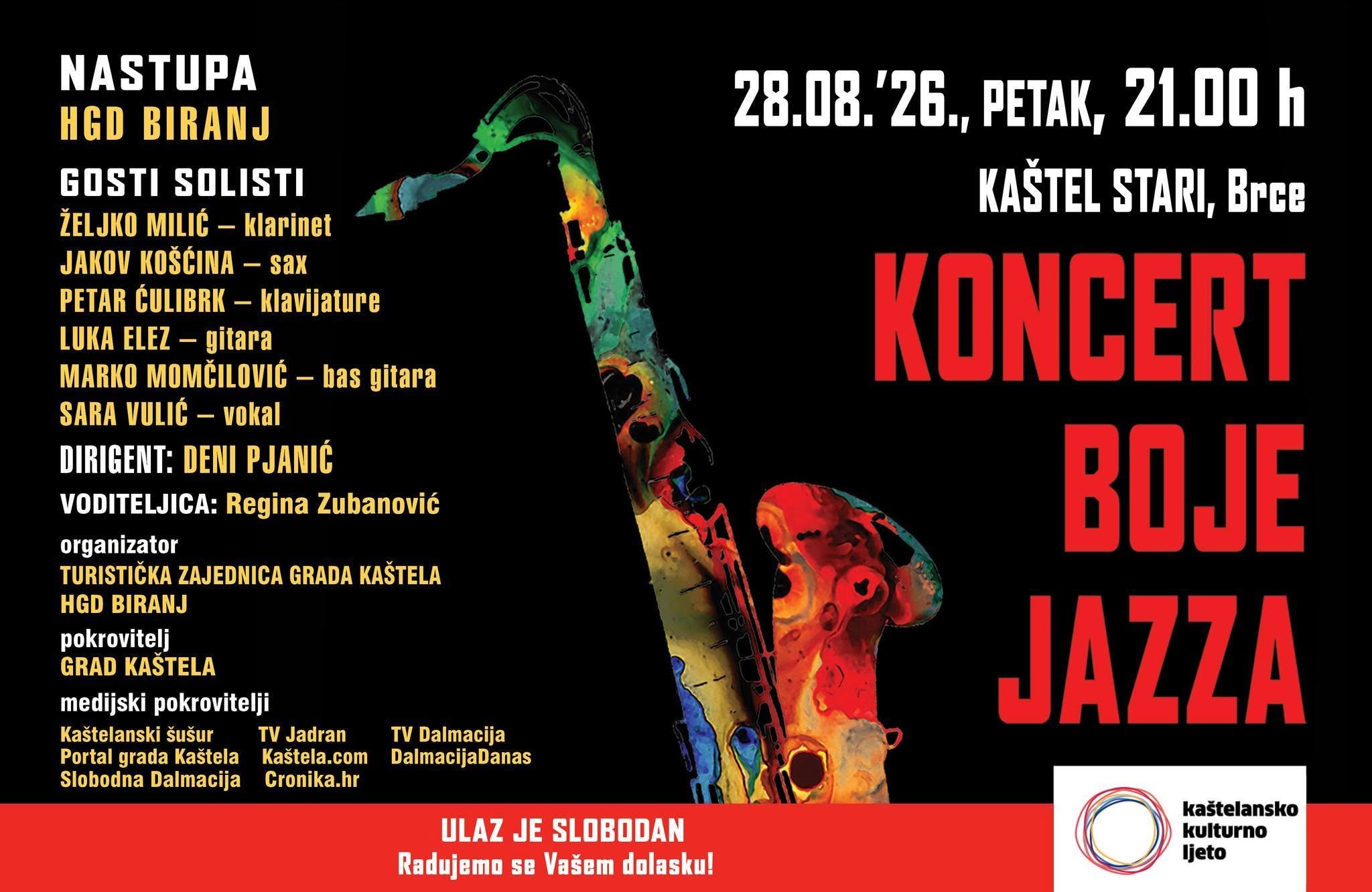 BOJE JAZZA – Koncert u izvedbi HGD Biranj i gostiju – Brce, Kaštel Stari