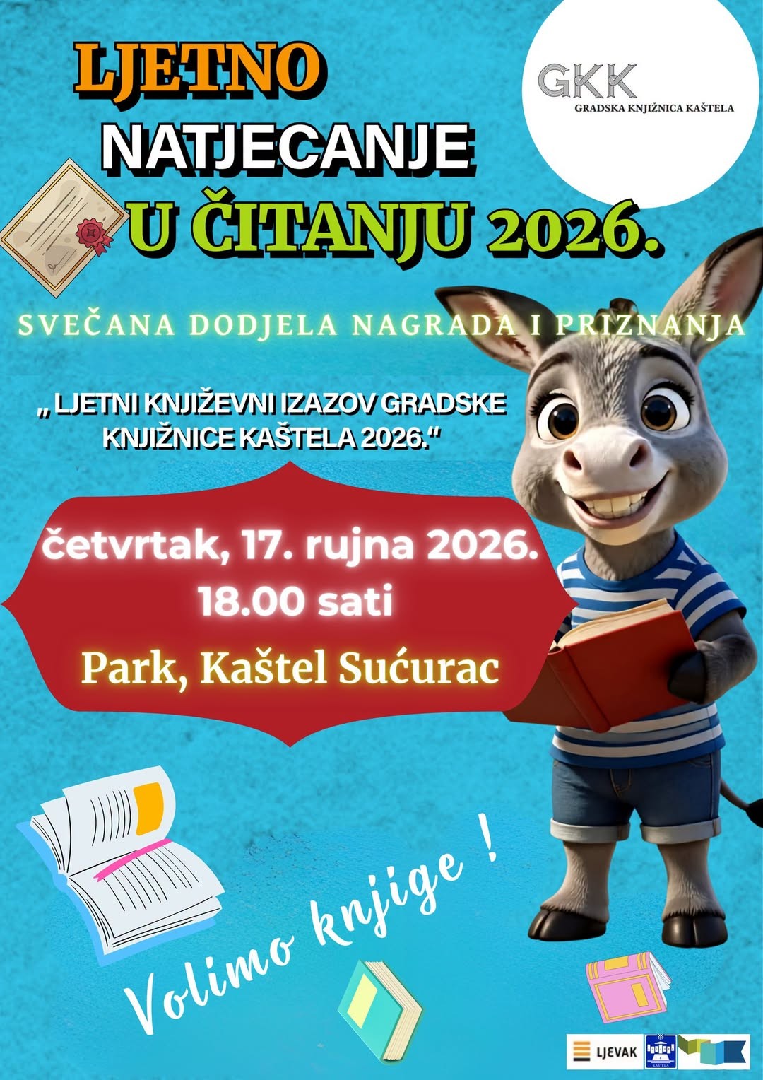 Ljetni Književni Izazov Ljetno Natjecanje U čitanju Gradske Knjižnice Kaštela 2026 Dodjela Nagrada