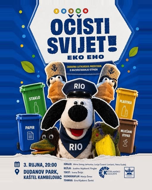 1, 2, 3, 4, 5 OČISTI SVIJET – Predstava za djecu u izvedbi GSU Kaštelansko kazalište -Dudanov park, Kaštel Kambelovac
